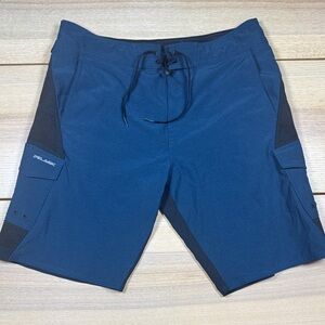 Pelagic Navy Blue Men's fishing Performance Cargo Shorts